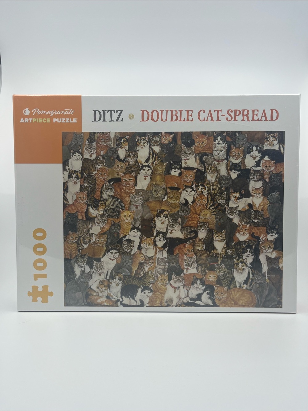Pomegranate Ditz Double Cat-Spread 1000 Piece Puzzle NEW Sealed Cats